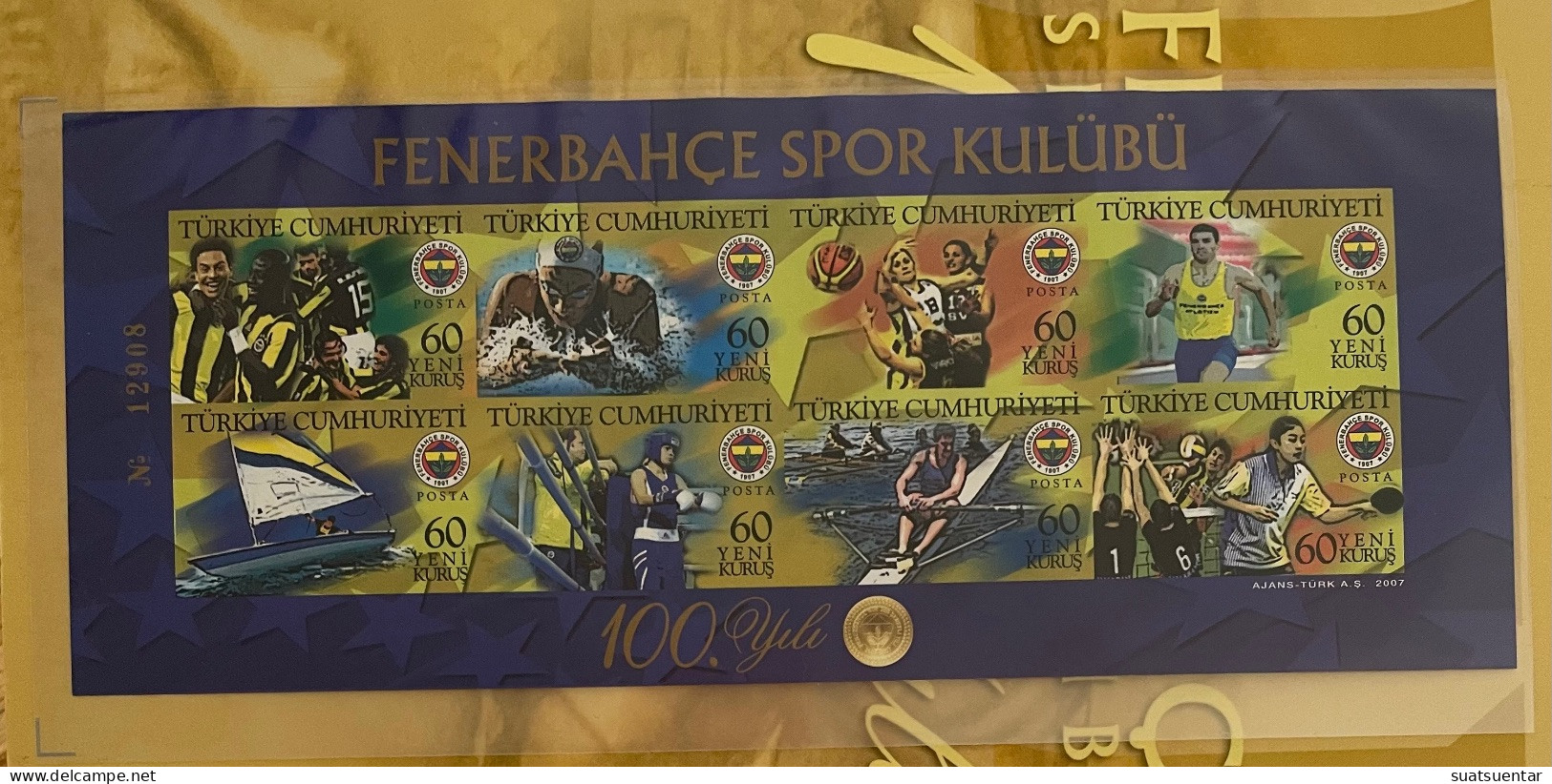 2007 Fenerbahçe 100.Anniversary Special Portfolio - Hojas Bloque