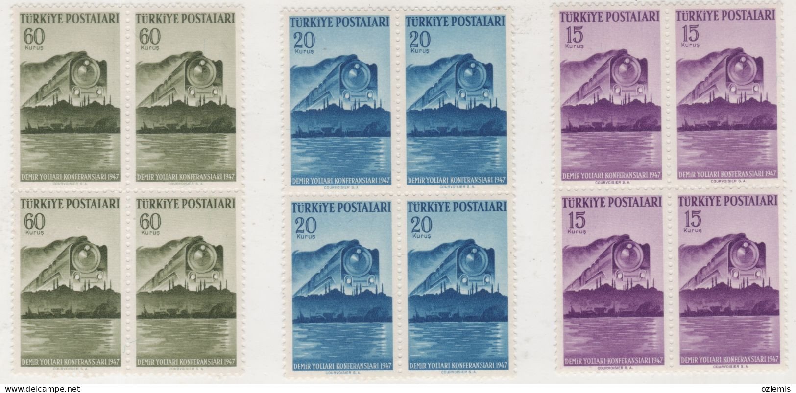 TURKEY,TURKEI,TURQUIE ,1947,INTERNATIONAL RAILWAY CONGRESS,ISTANBUL ,STAMP,MNH - Unused Stamps