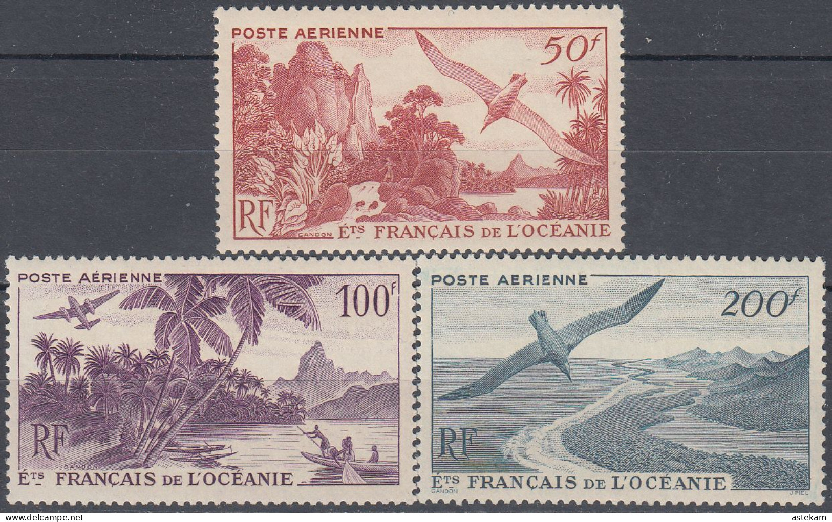 FRENCH OCEANIA 1948, FAUNA, BIRDS, PLANE And LANDSCAPES, COMPLETE MNH SERIES With GOOD QUALITY, *** - Andere-Oceanië