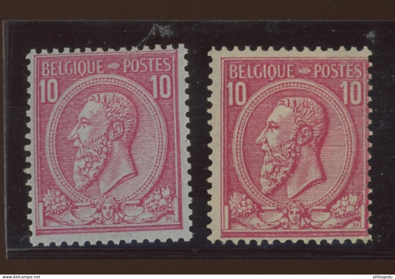 46 *. Léopold II   2 X 10c Joint Le Bon Sur Jaune     Cote 285-€.   Plakkers Spoor - 1884-1891 Léopold II