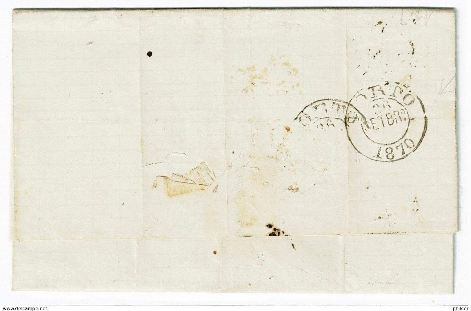 Portugal, 1870, # 30, Para O Porto - Lettres & Documents