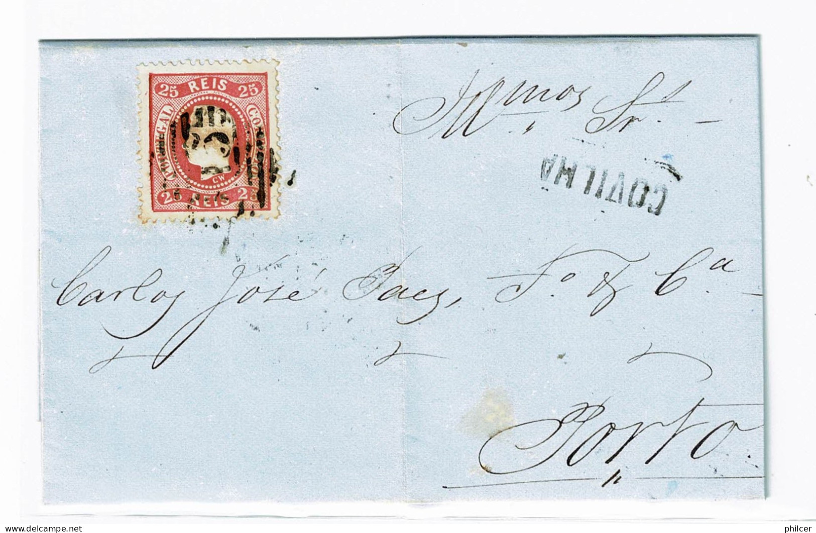 Portugal, 1868, # 30, Para O Porto - Lettres & Documents