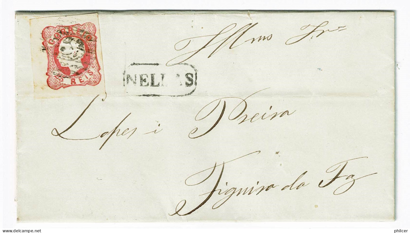 Portugal, 1865, # 16, Para Figueira Da Foz - Lettres & Documents