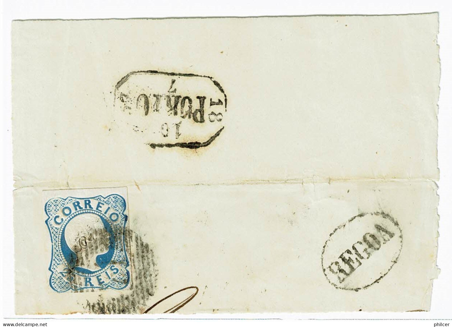 Portugal, 1857, # 12, Fragmento - Storia Postale