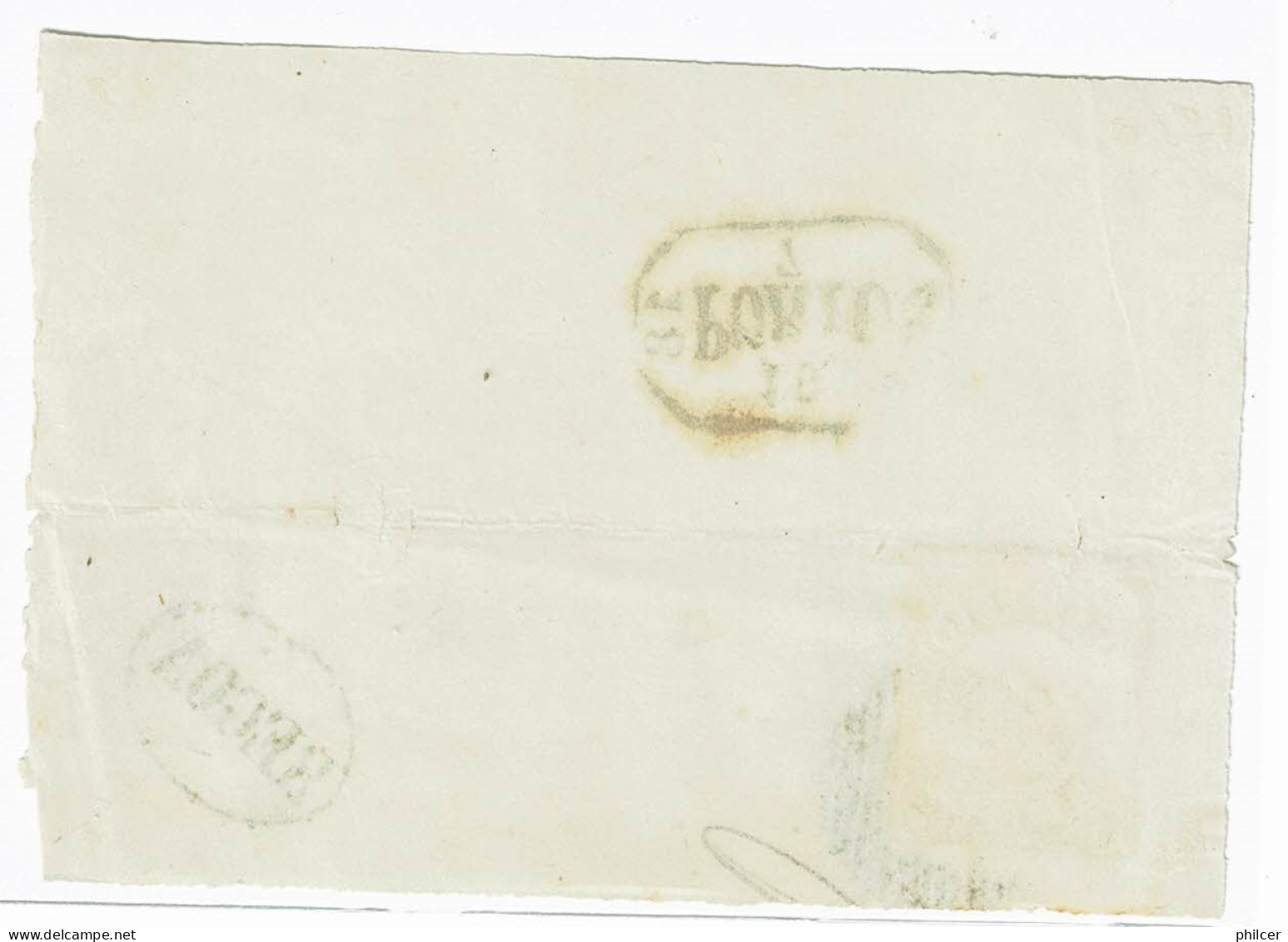 Portugal, 1857, # 12, Fragmento - Storia Postale