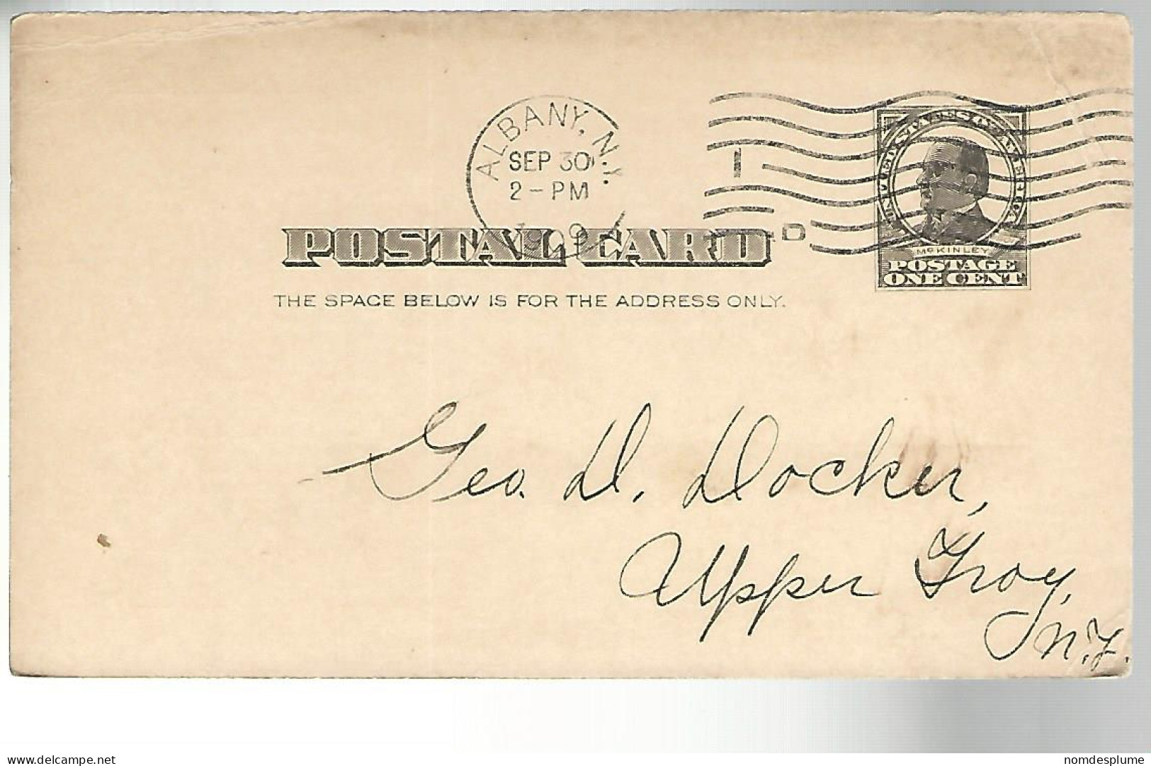 52947 ) USA Postal Stationery Albany Postmark 1909 - 1901-20