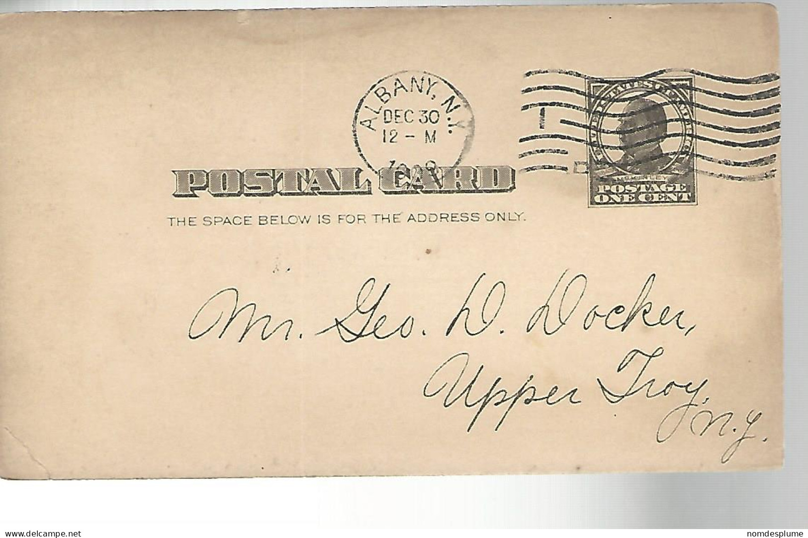 52948 ) USA Postal Stationery Albany Postmark 1909 - 1901-20