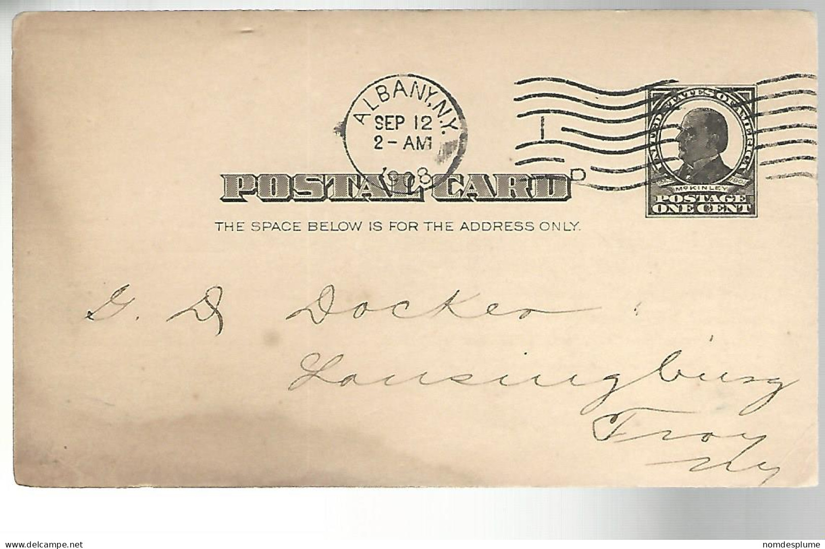 52949 ) USA Postal Stationery Albany Postmark 1908 - 1901-20