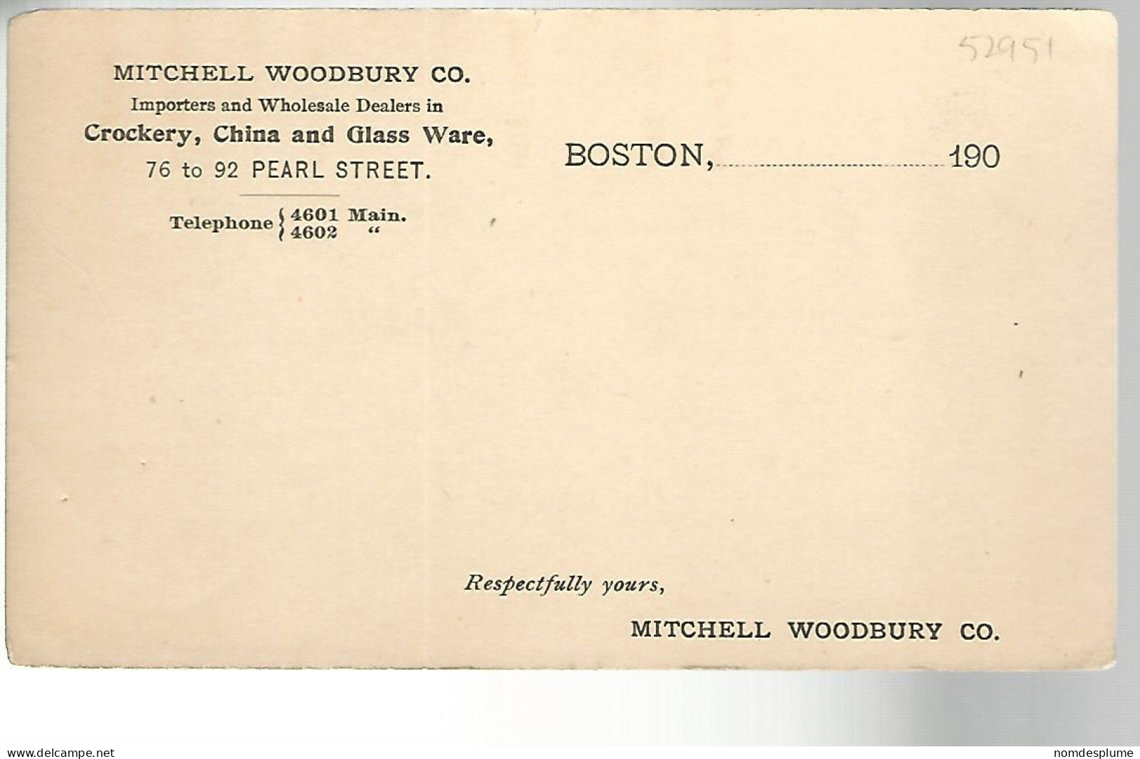 52951 ) USA Postal Stationery  - 1901-20