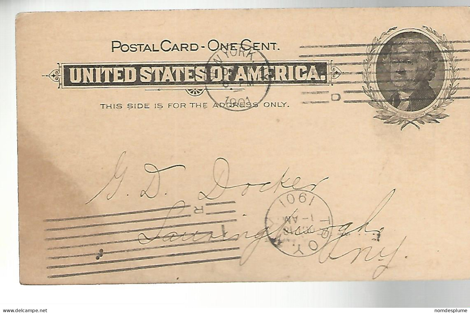 52968 ) USA Postal Stationery Troy CNew York Postmarks 1901 - 1901-20