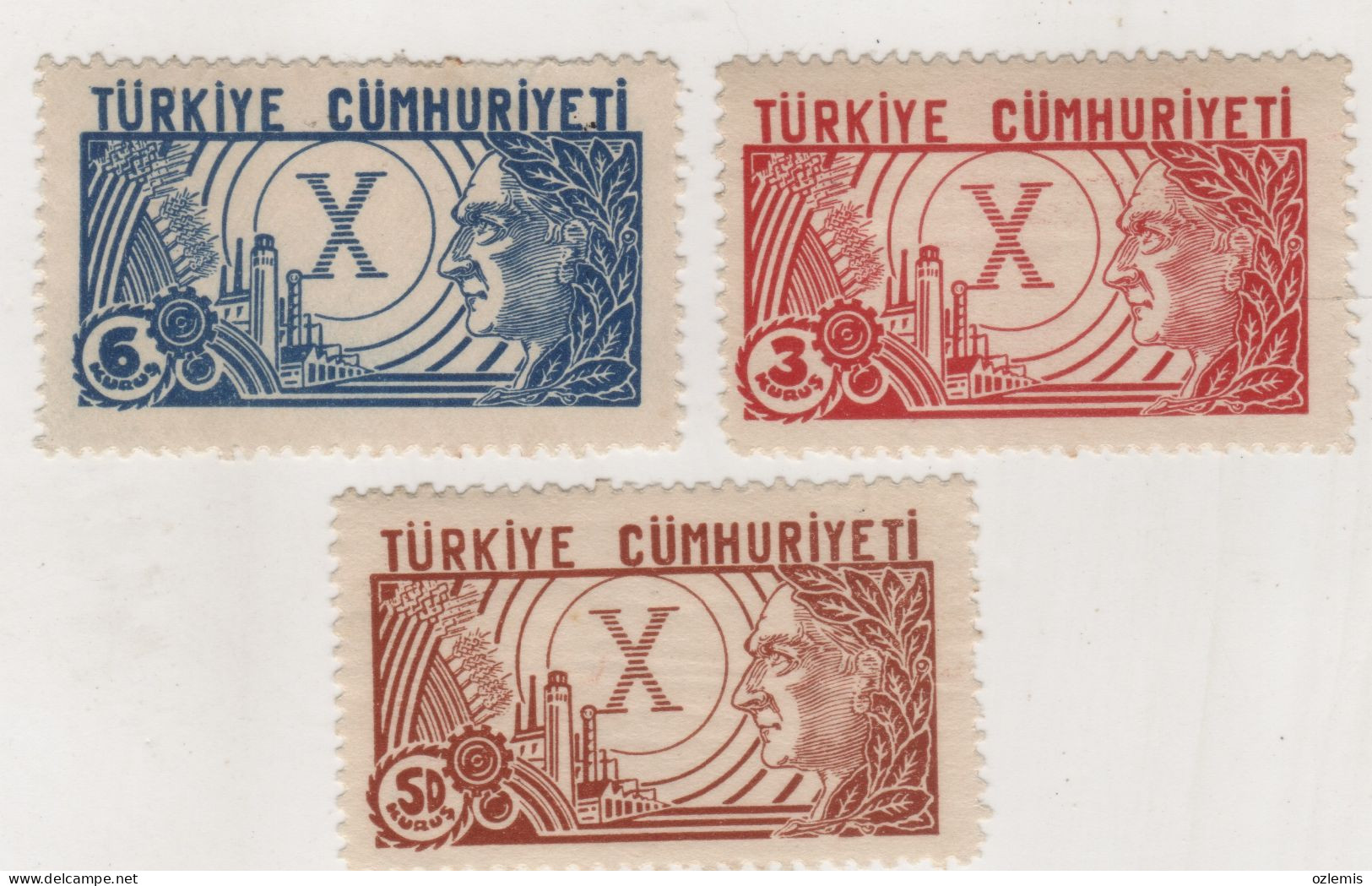 TURKEY,TURKEI,TURQUIE ,1933 ,COMMEMORATIVE STAMPS FOR THE 100TH ANIVERSARY OF THE REPUBLIC,,,STAMP,MNH - Unused Stamps