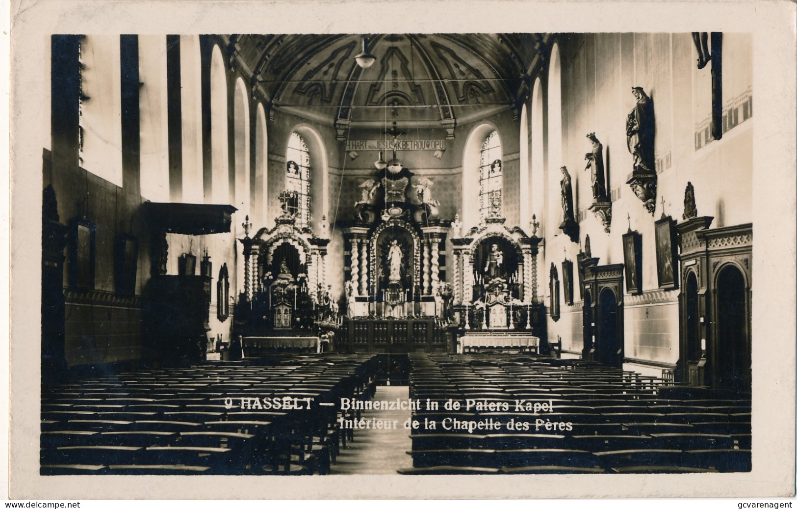 HASSELT  BINNENZICHT INDE PATERS KAPEL    FOTOKAART               2 SCANS - Vloesberg