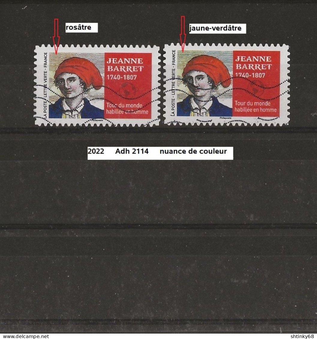 Variété De 2022 Oblitéré Y&T N° 2114 Nuance - Used Stamps