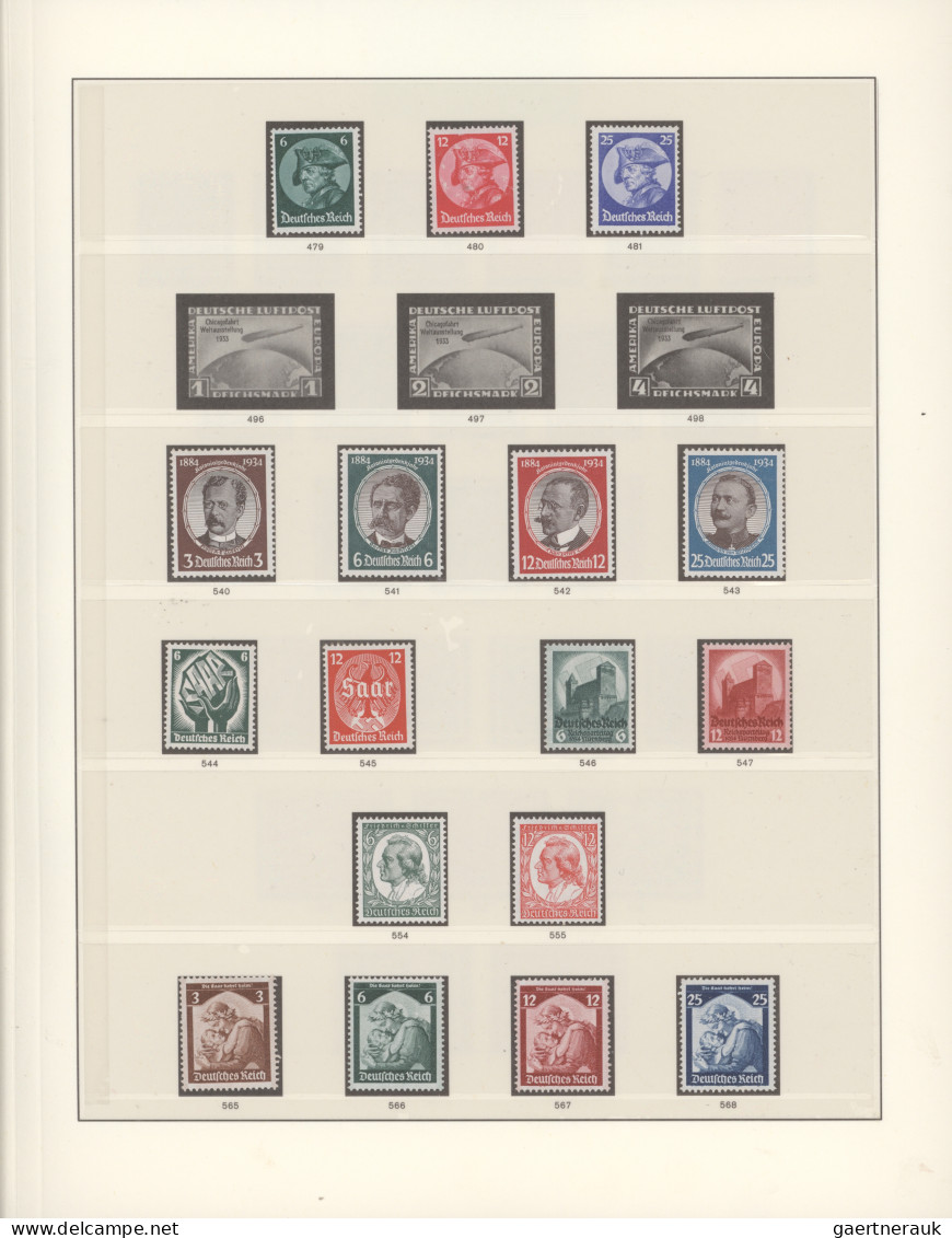 Deutsches Reich - 3. Reich: 1933/1944, Fast Komplette Sammlung Bis Auf Die Teure - Unused Stamps