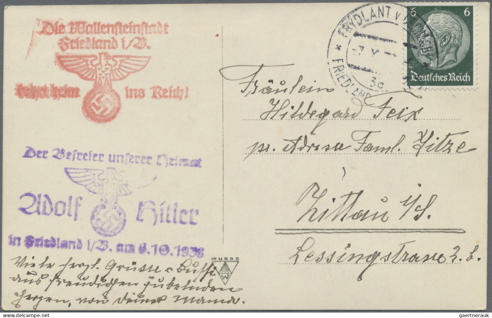 Deutsches Reich - 3. Reich: 1933/1944, Partie Von über 80 Briefen, Karten Und Ga - Lettres & Documents