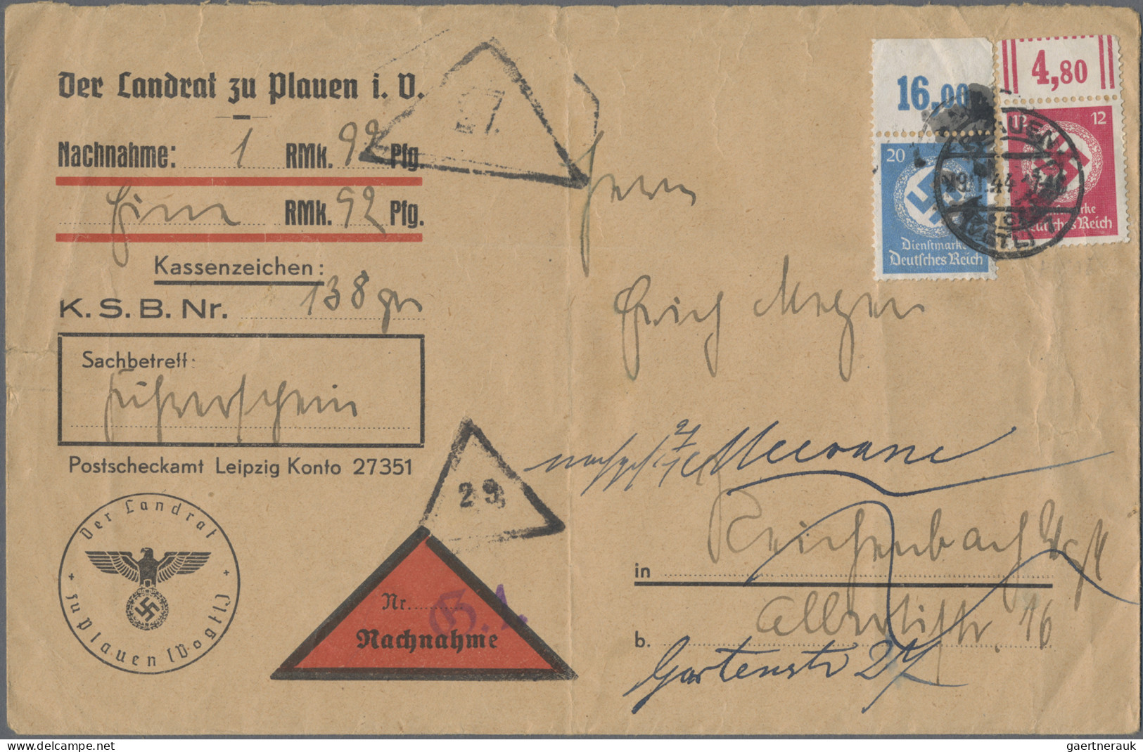 Deutsches Reich - 3. Reich: 1933/1944, Partie Von über 80 Briefen, Karten Und Ga - Storia Postale