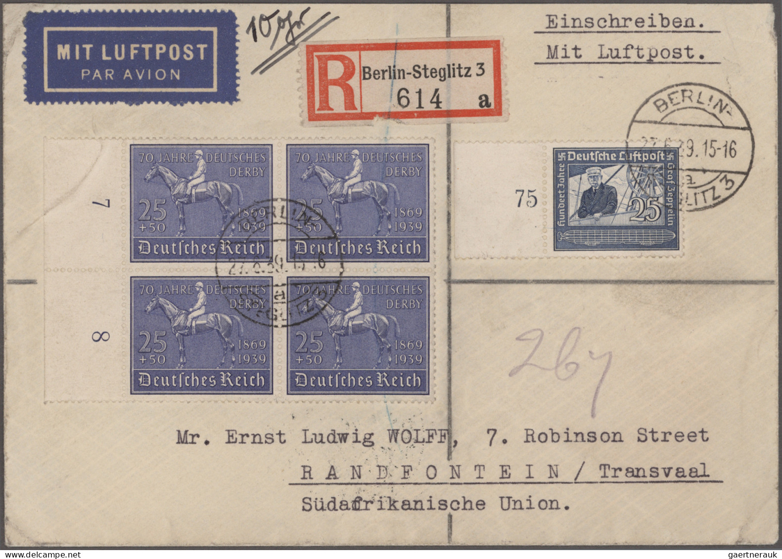 Deutsches Reich - 3. Reich: 1933/1944, Saubere Partie Von 13 Luftpostbriefen Inc - Covers & Documents