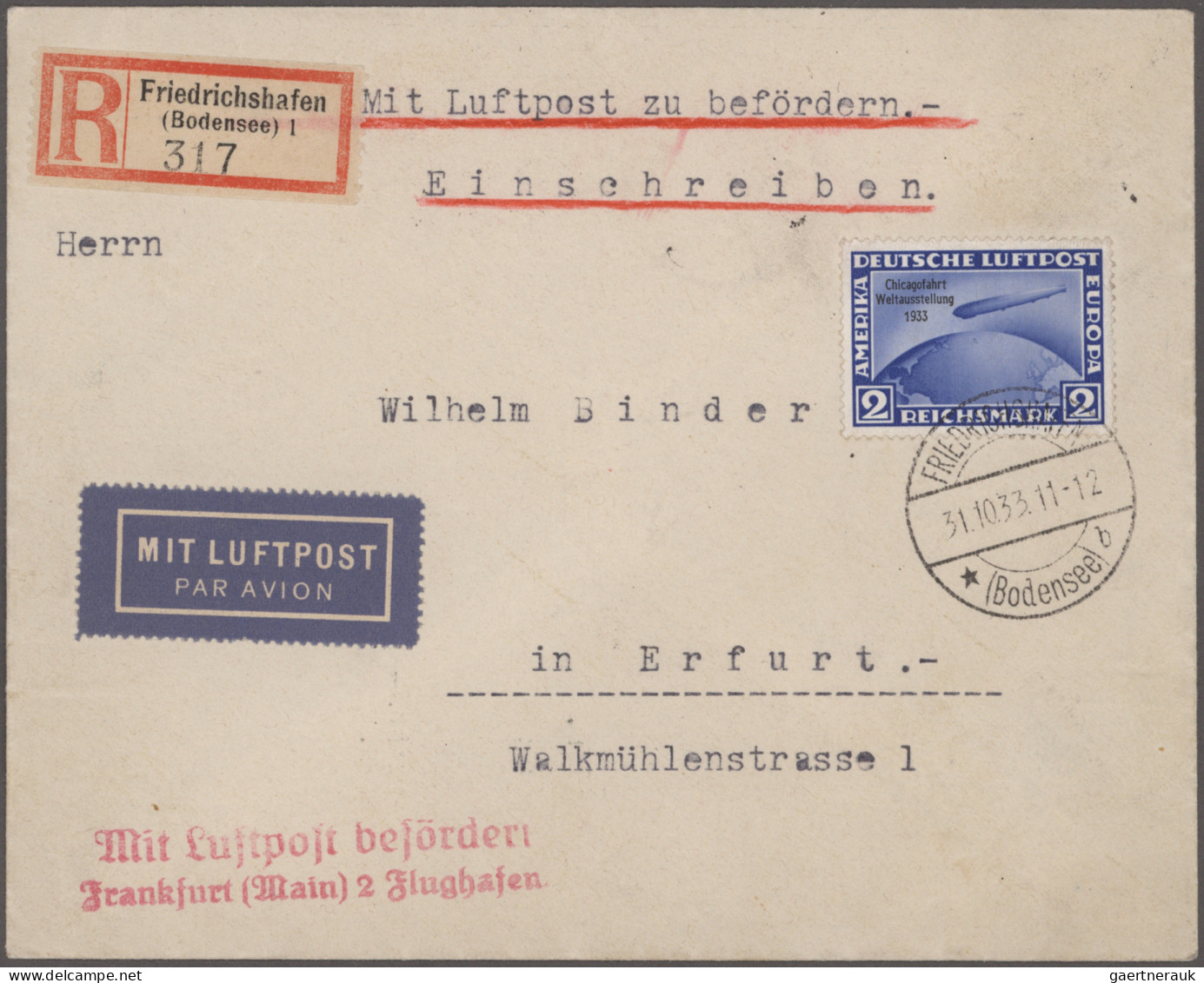 Deutsches Reich - 3. Reich: 1933/1944, saubere Partie von 13 Luftpostbriefen inc