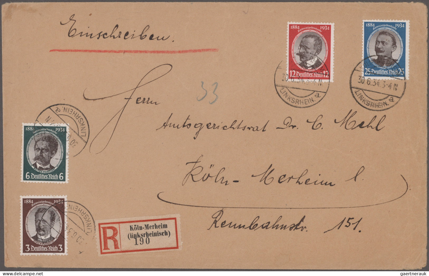 Deutsches Reich - 3. Reich: 1933/1944, Saubere Sammlung Von 31 Ersttagsbriefen M - Other & Unclassified