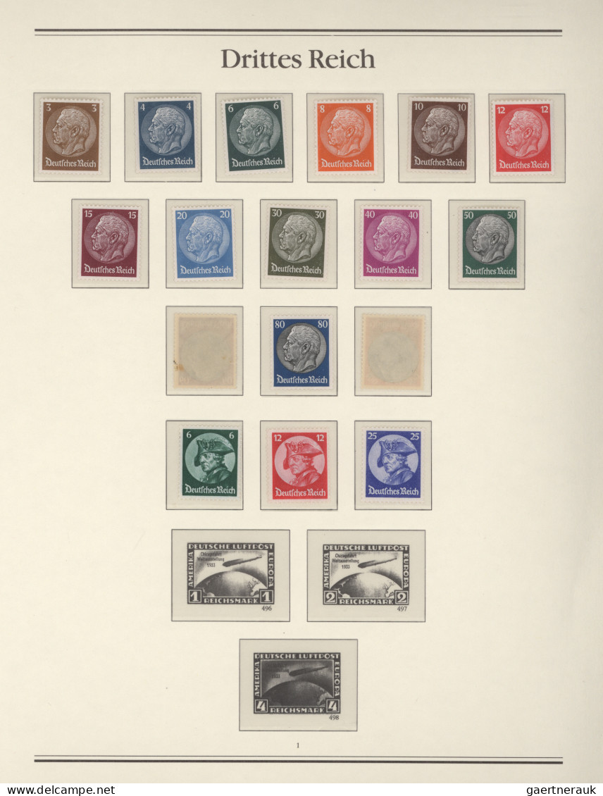 Deutsches Reich - 3. Reich: 1933/1945, In Den Hauptnummern Bis Auf Chicago-Fahrt - Unused Stamps