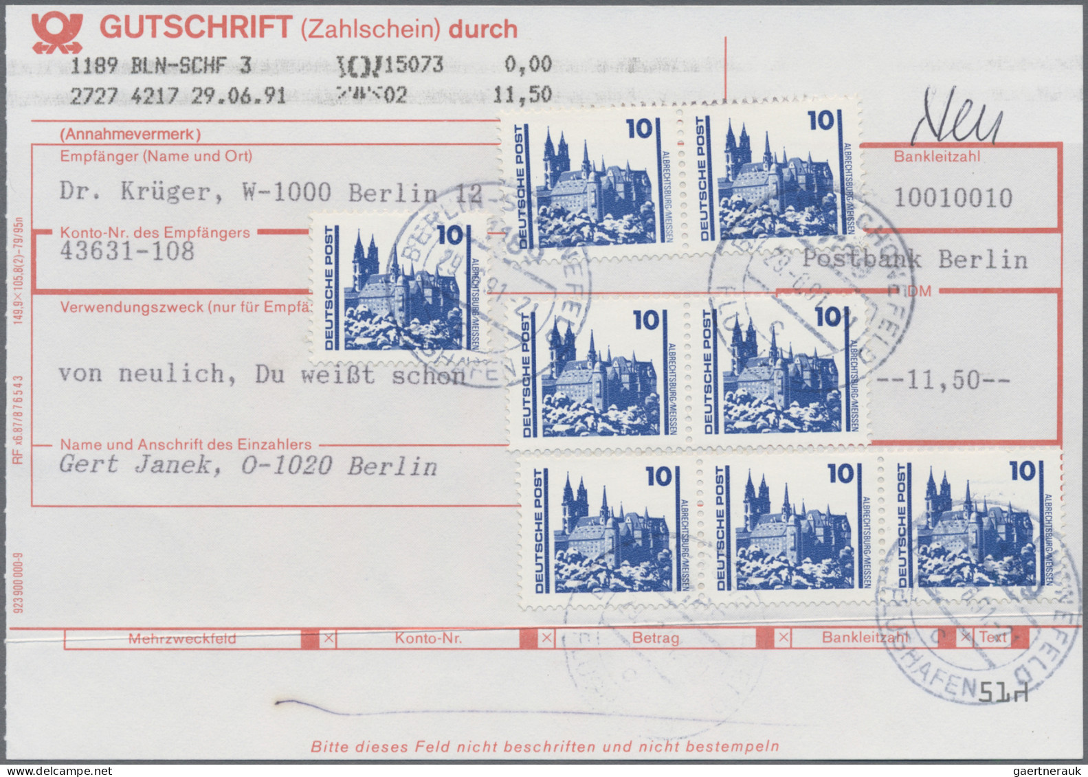 DDR: 1949/1990, Partie von ca. 121 Belegen, neben einfachem Material sind auch e