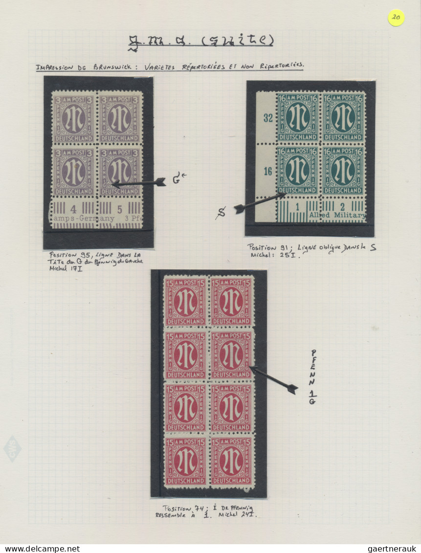 Bizone: 1945, AM-POST, Spezialisierte Studiensammlung In Zwei Ordnern Auf Selbst - Sonstige & Ohne Zuordnung