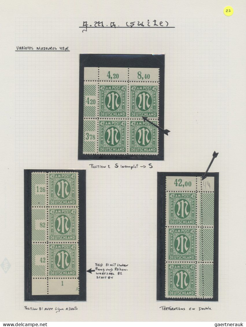 Bizone: 1945, AM-POST, Spezialisierte Studiensammlung In Zwei Ordnern Auf Selbst - Sonstige & Ohne Zuordnung