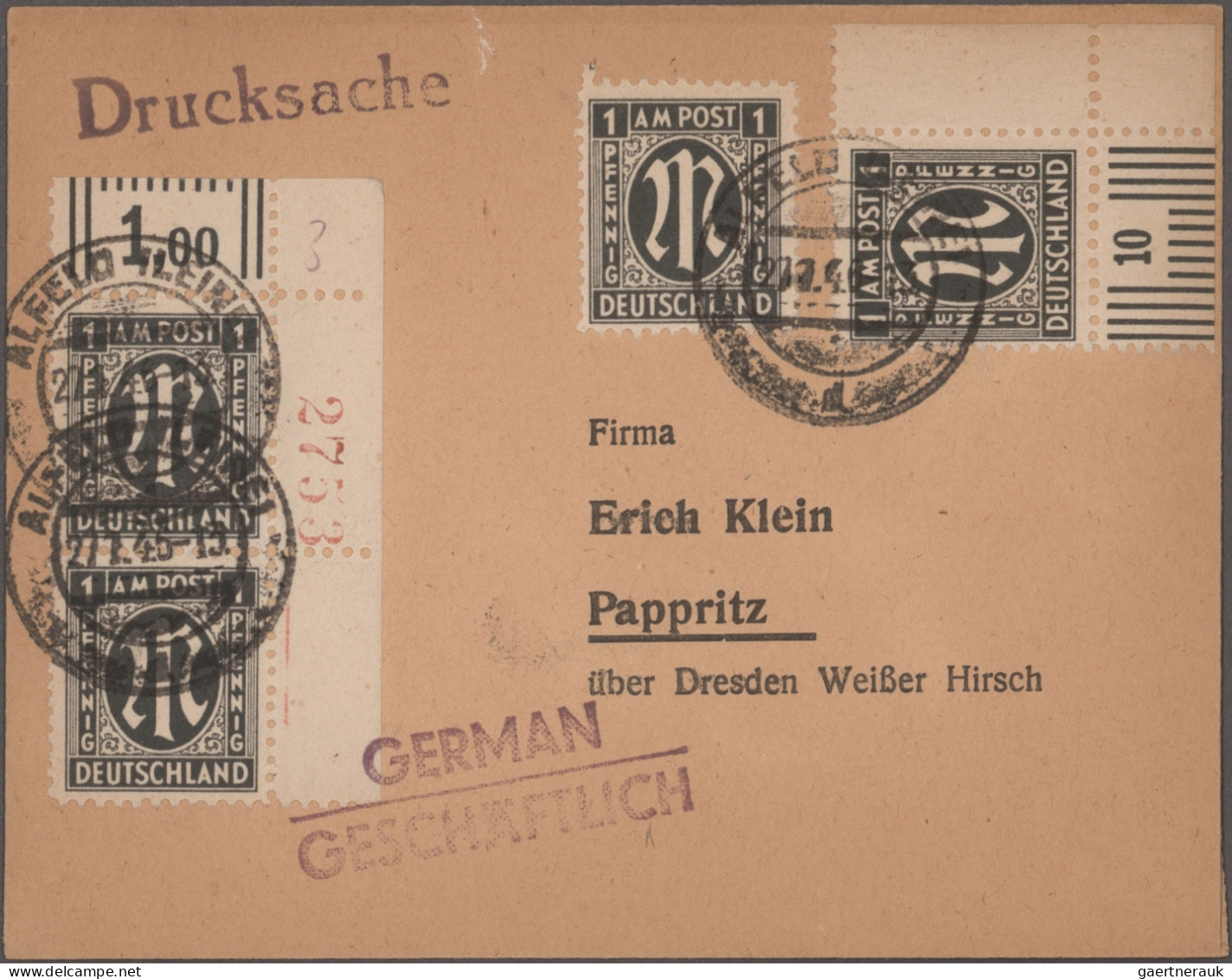 Bizone: 1945/1946, AM-Post Deutscher Druck, Sehr Interessante Und Werthaltige Ko - Autres & Non Classés