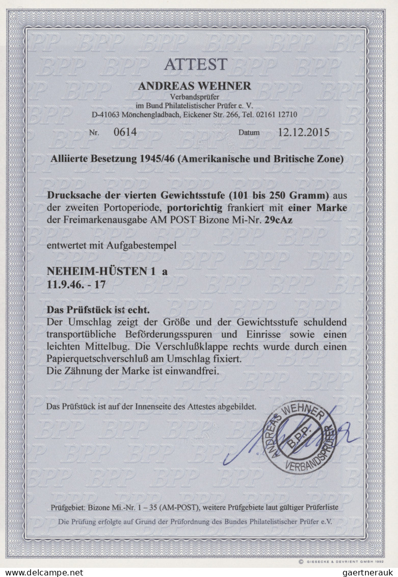 Bizone: 1945/1946, AM-Post Deutscher Druck, Sehr Interessante Und Werthaltige Ko - Sonstige & Ohne Zuordnung