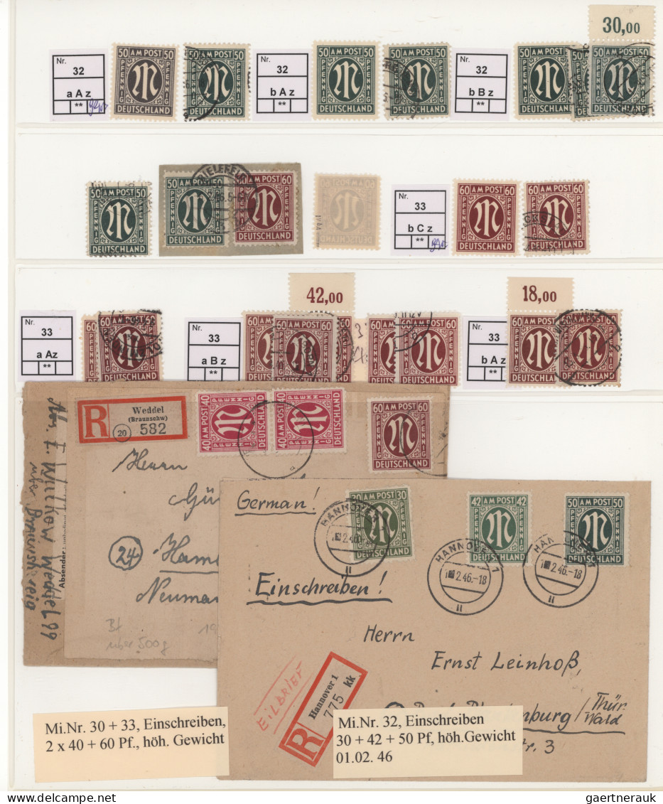 Bizone: 1945/1946, AM-Post Deutscher Druck, Umfassende Spezialsammlung Von über - Otros & Sin Clasificación