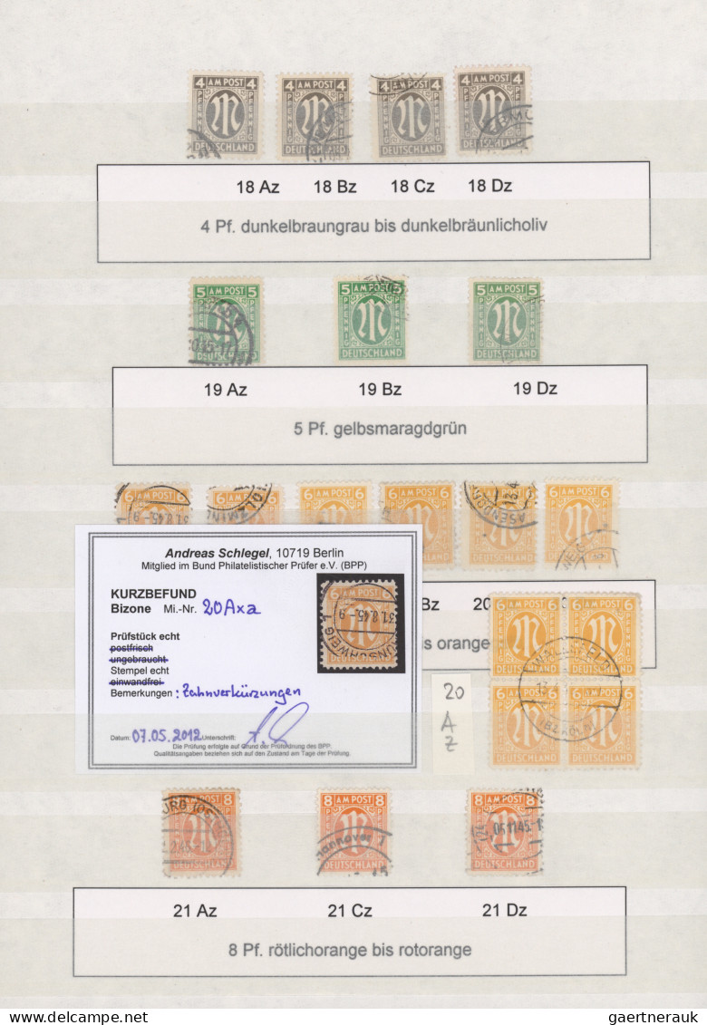 Bizone: 1945/1946, AM-POST, Hochwertige Gestempelte Sammlung Amerikanischer, Bri - Andere & Zonder Classificatie