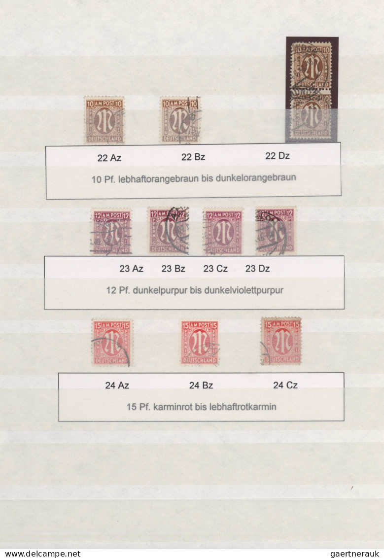 Bizone: 1945/1946, AM-POST, Hochwertige Gestempelte Sammlung Amerikanischer, Bri - Andere & Zonder Classificatie