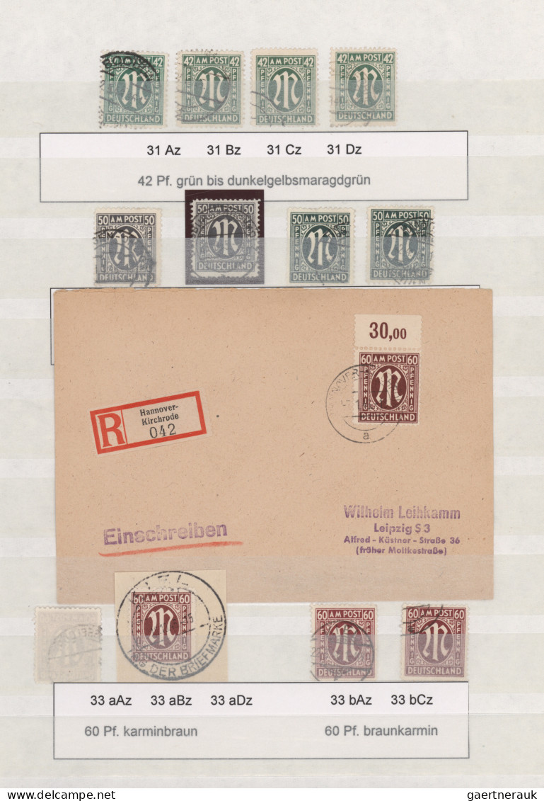 Bizone: 1945/1946, AM-POST, hochwertige gestempelte Sammlung amerikanischer, bri