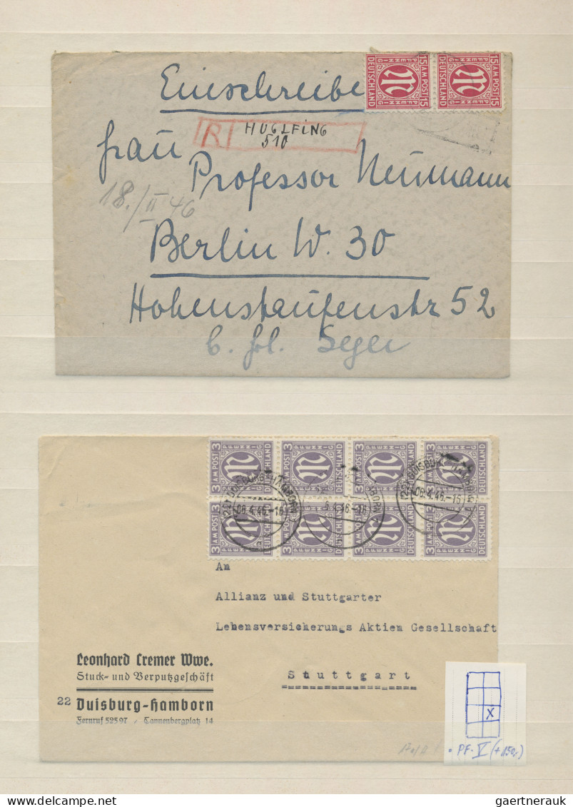 Bizone: 1945/1946, AM-Post, Partie von 17 Briefen und Karten, meist aus dem Beda