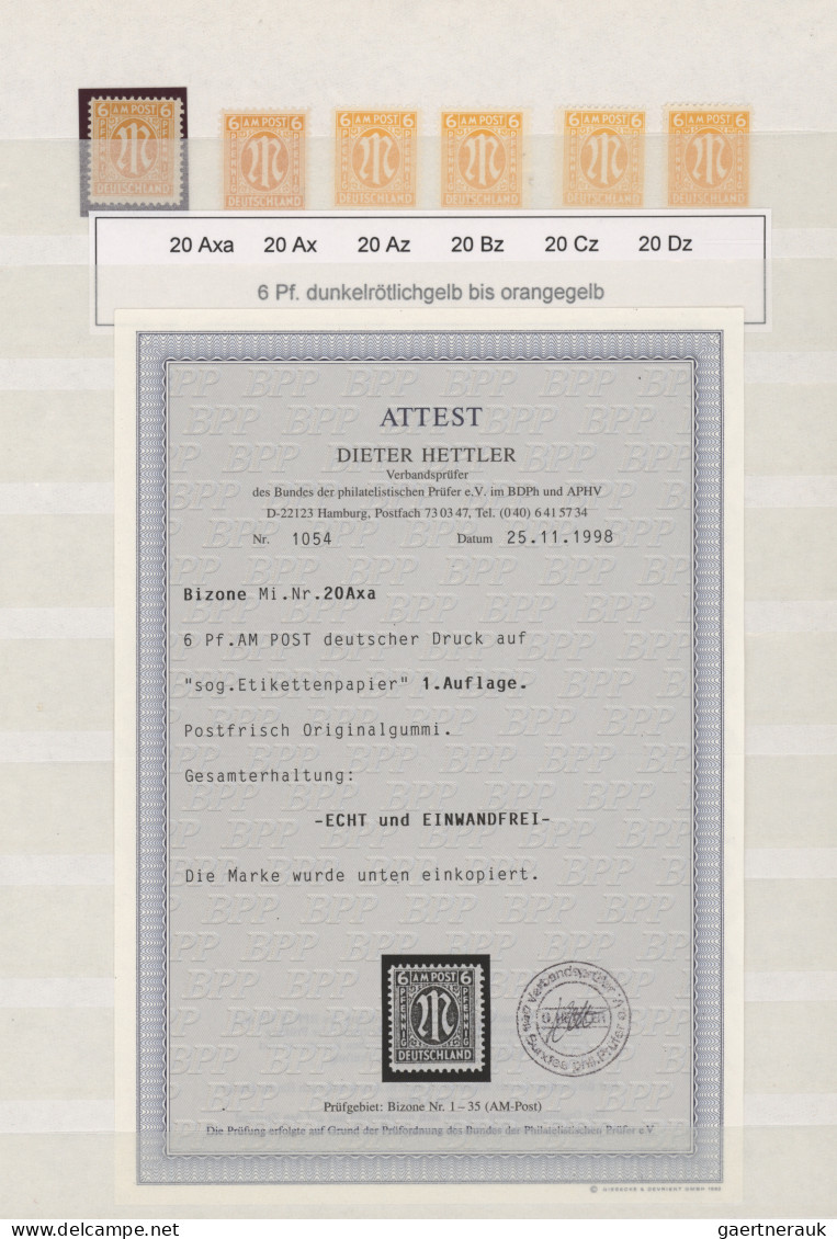 Bizone: 1945/1946, AM-POST, Postfrische Sammlung Amerikanischer, Britischer Und - Autres & Non Classés