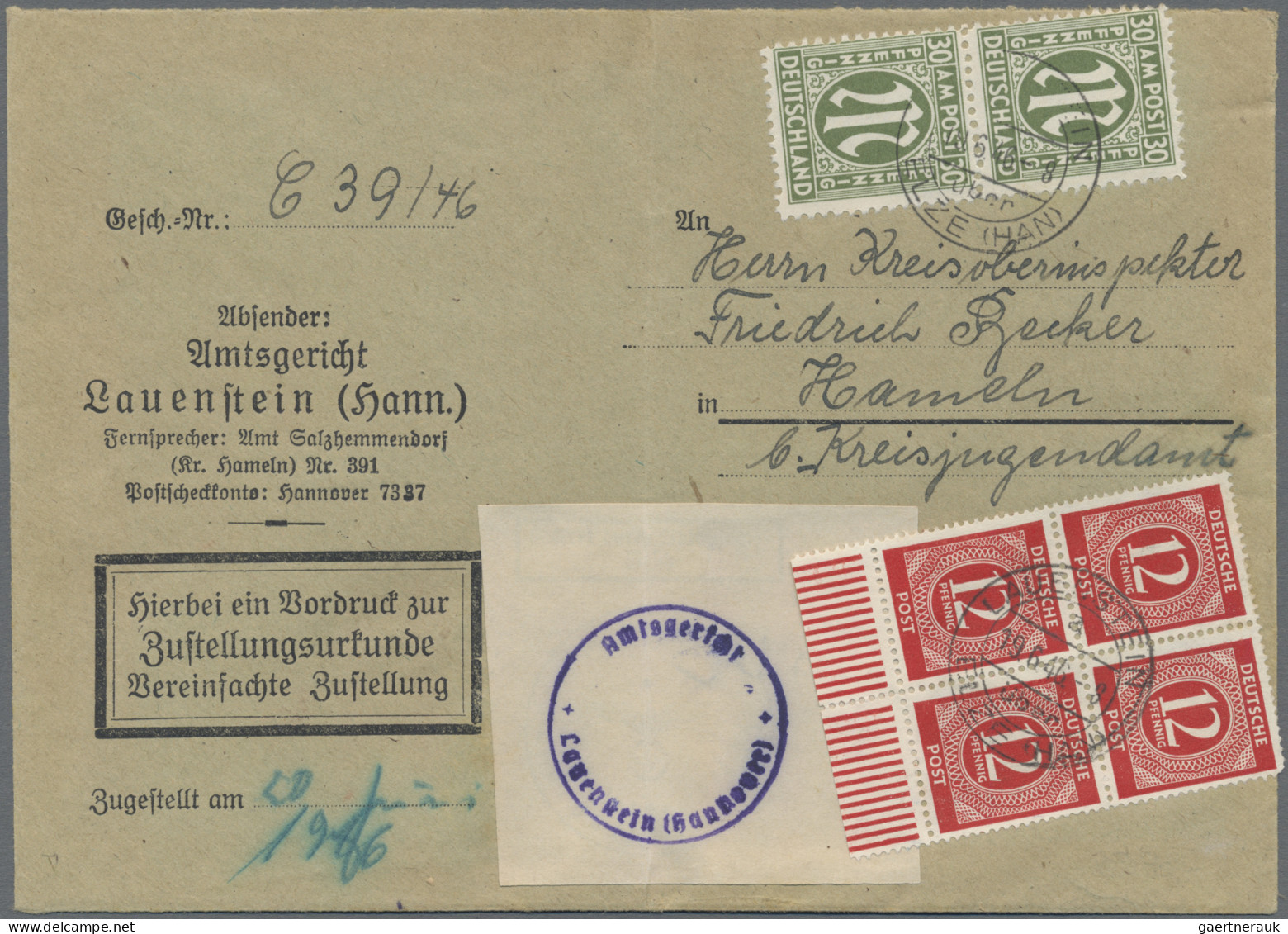 Bizone: 1945/1946, AM-Post, Sammlungspartie Von 34 Belegen, Dabei MiF Mit Lokala - Andere & Zonder Classificatie