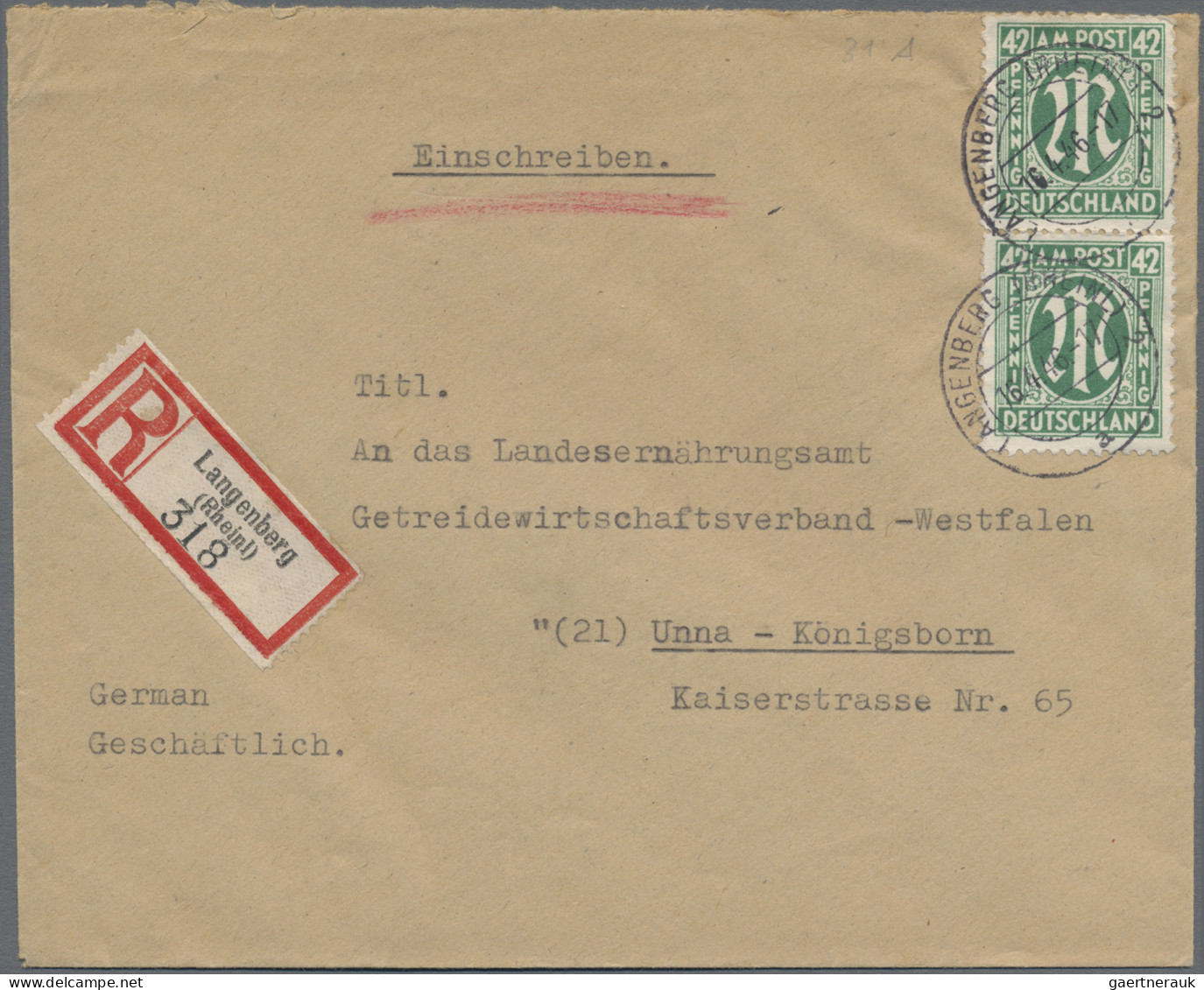 Bizone: 1945/1946, AM-Post, Sammlungspartie von 34 Belegen, dabei MiF mit Lokala