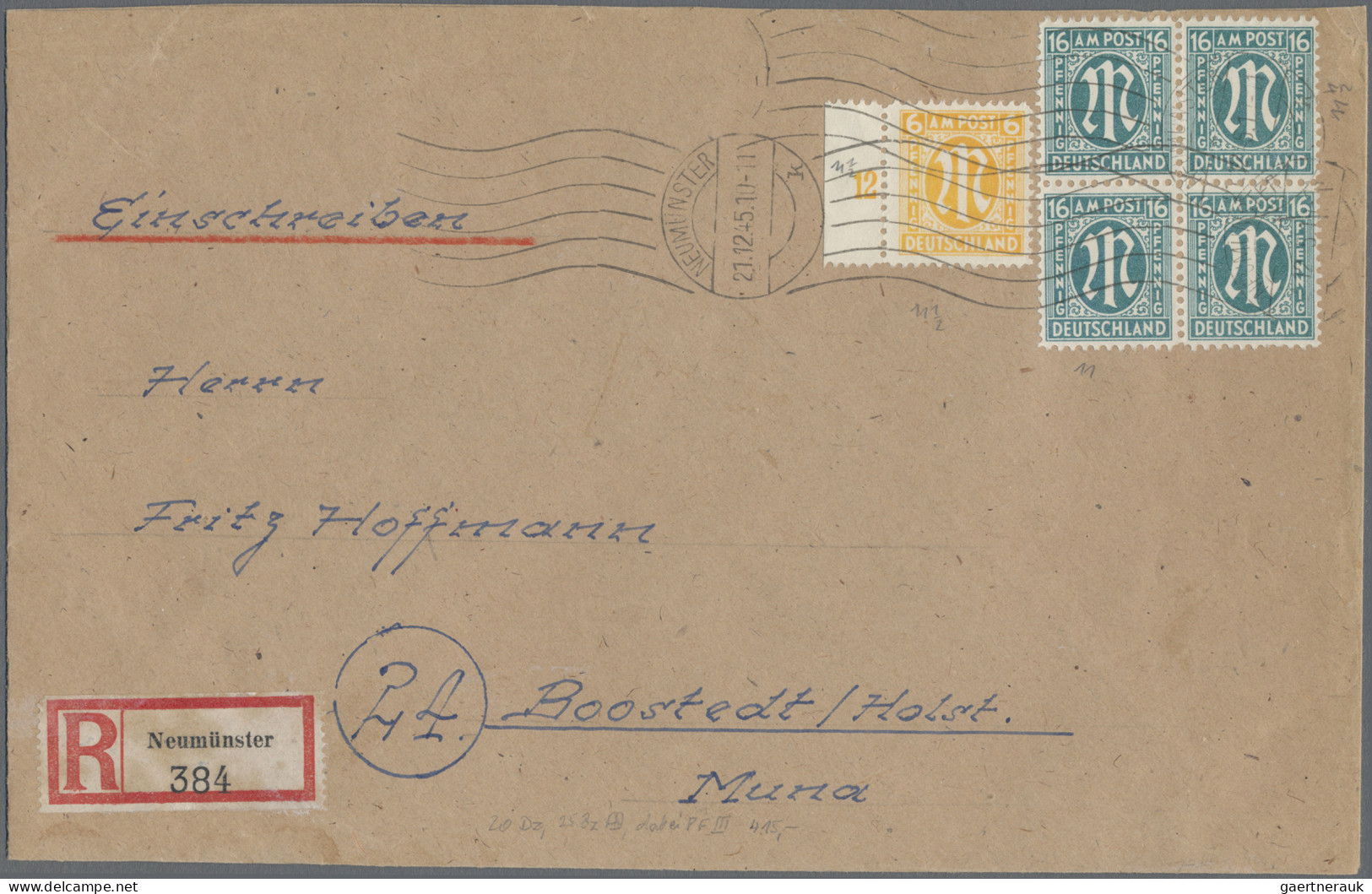 Bizone: 1945/1946, AM-Post, Sammlungspartie von 34 Belegen, dabei MiF mit Lokala