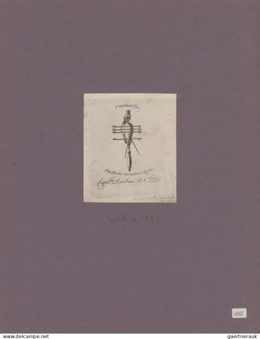 Varia (im Briefmarkenkatalog): 1800/1850 (ca.), Ex Libris, Vielseitige Sammlung - Other & Unclassified