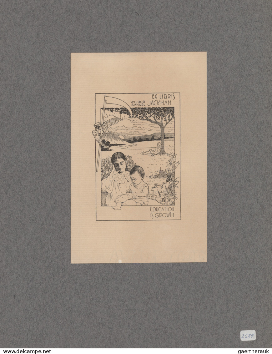 Varia (im Briefmarkenkatalog): 1850/1940 (?), Ex Libris, Vielseitige Sammlung Vo - Autres & Non Classés