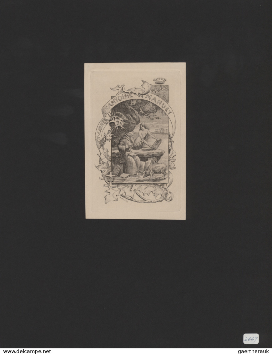 Varia (im Briefmarkenkatalog): 1850/1940 (?), Ex Libris, Vielseitige Sammlung Vo - Andere & Zonder Classificatie