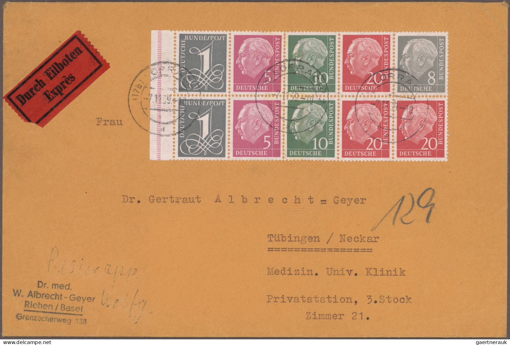 Nachlässe: 1819/1980 ca., Briefe, Ganzsachen und Karten Posten mit einigen hunde