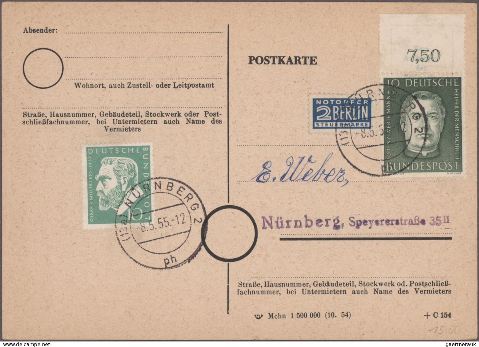 Nachlässe: Gewaltiger Posten Briefe Und Karten "Nachkriegsdeutschland" Mit Siche - Lots & Kiloware (mixtures) - Min. 1000 Stamps