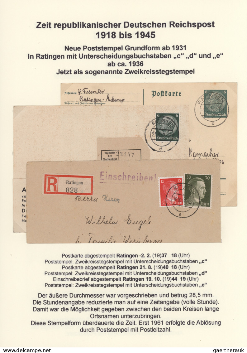 Heimat: Nordrhein-Westfalen: 1809/1945, RATINGEN, Inhaltsreiche Heimatsammlung M - Autres