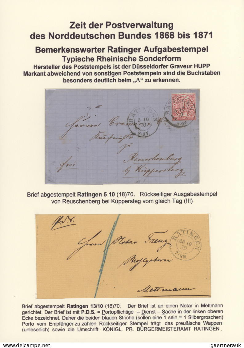 Heimat: Nordrhein-Westfalen: 1809/1945, RATINGEN, inhaltsreiche Heimatsammlung m