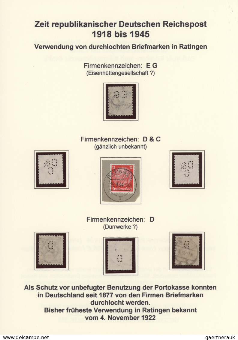 Heimat: Nordrhein-Westfalen: 1809/1945, RATINGEN, inhaltsreiche Heimatsammlung m