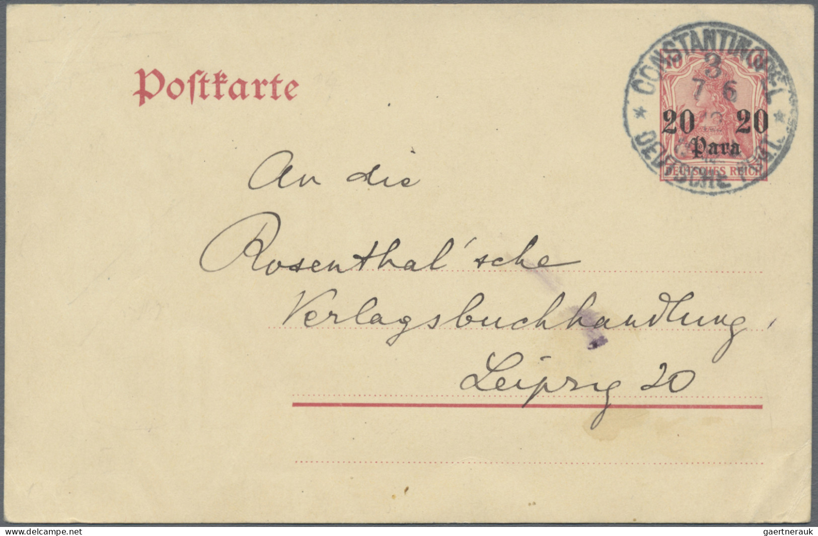 Deutsche Post In Der Türkei - Ganzsachen: 1896/1913, Saubere Partie Von 18 Gebra - Turkey (offices)