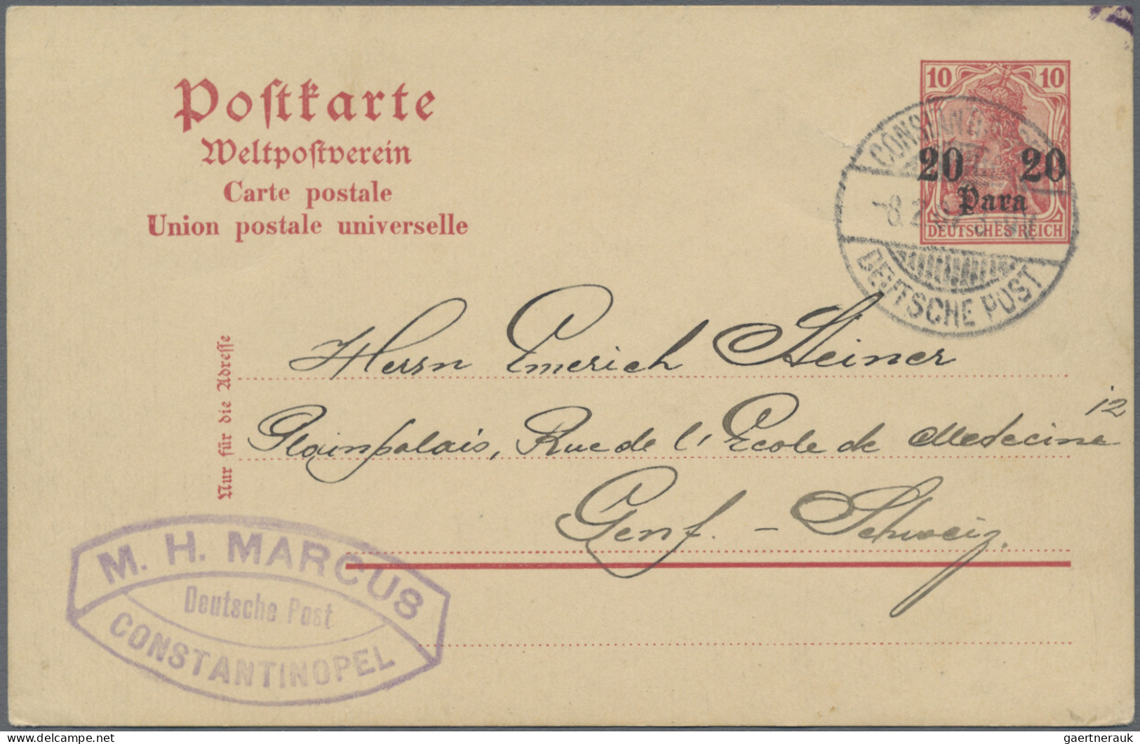 Deutsche Post in der Türkei - Ganzsachen: 1896/1913, saubere Partie von 18 gebra