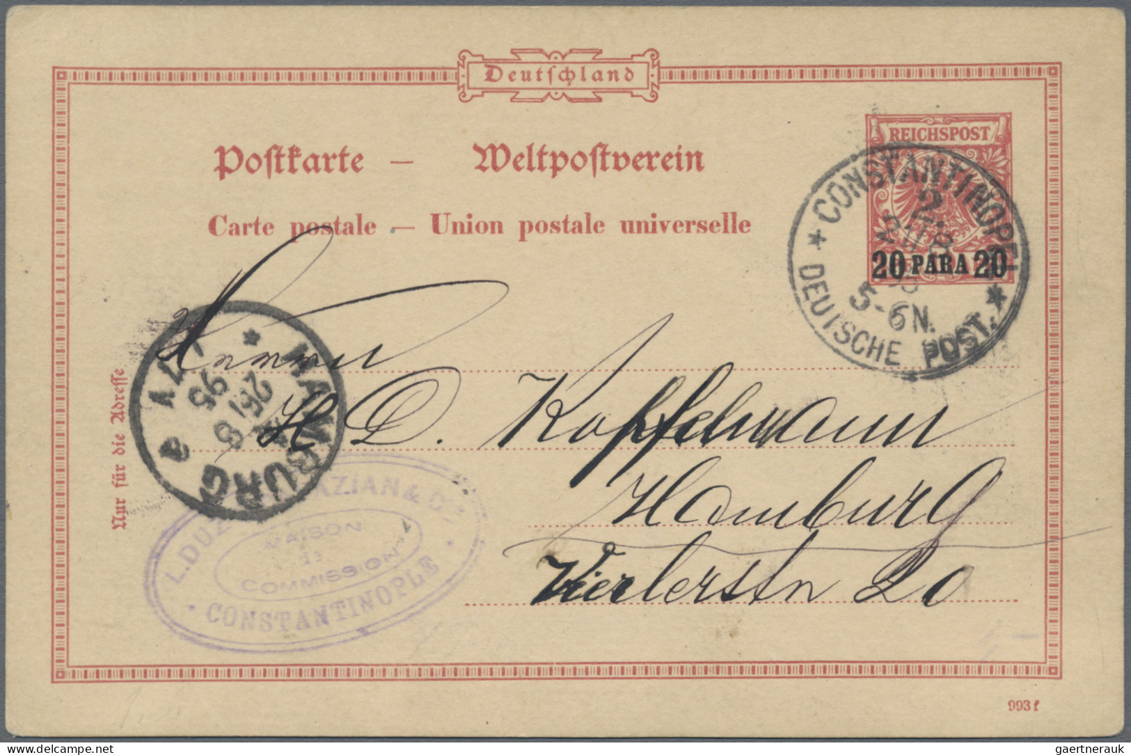 Deutsche Post in der Türkei - Ganzsachen: 1896/1913, saubere Partie von 18 gebra