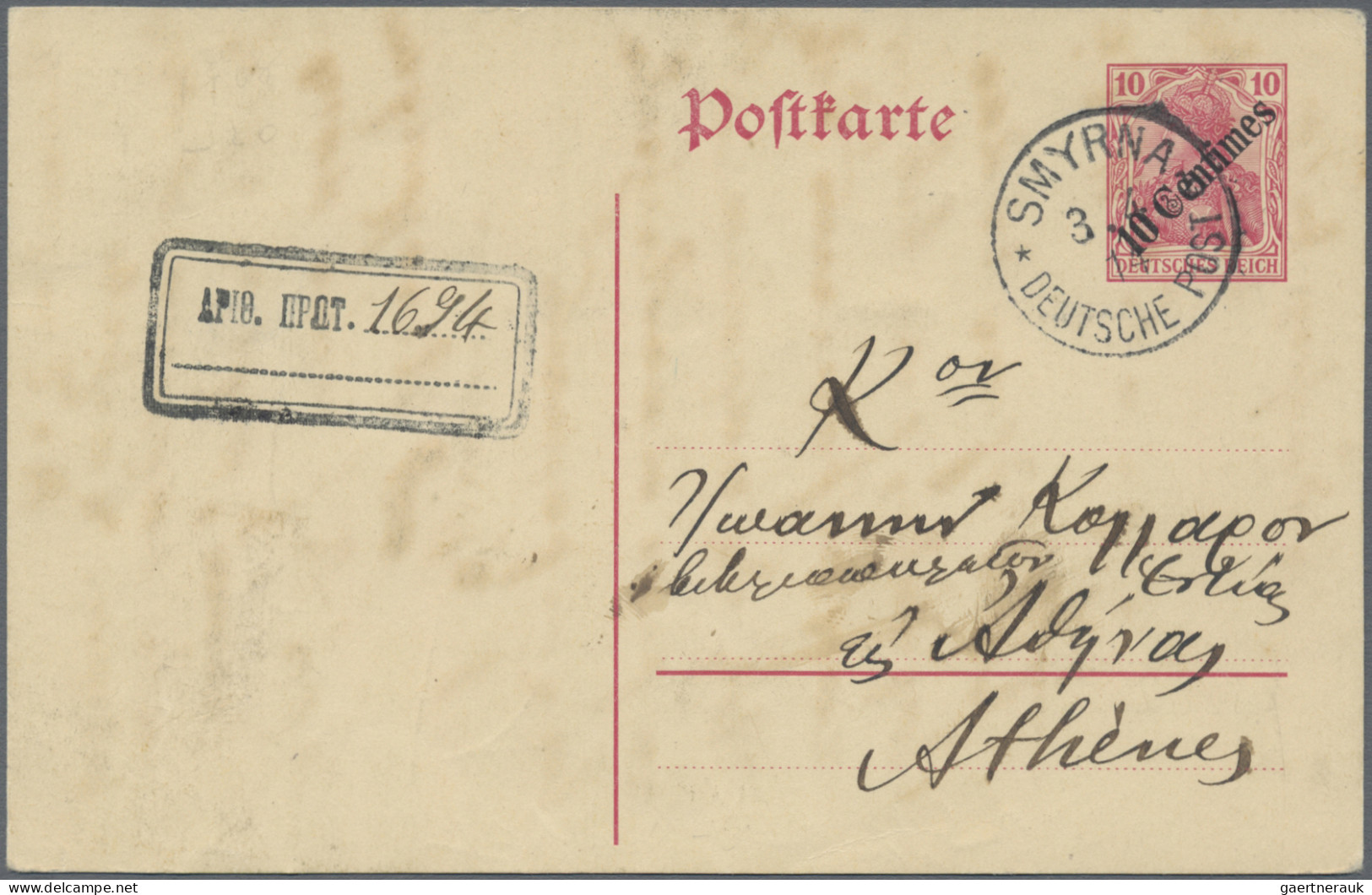 Deutsche Post In Der Türkei - Ganzsachen: 1897/1914, Saubere Partie Von 17 Gebra - Turquie (bureaux)